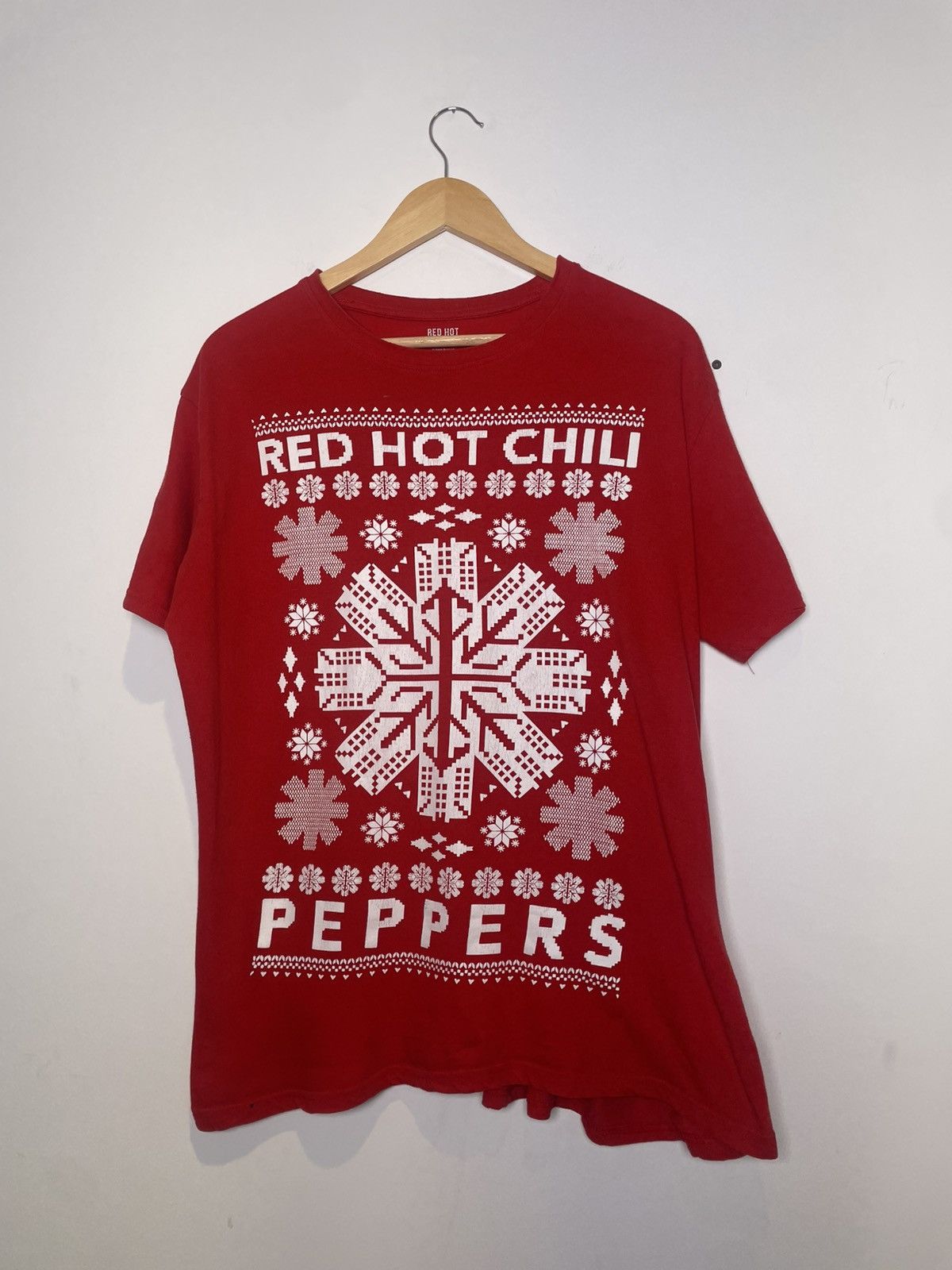 Other Red Hot Chili Peppers Holiday Snowflake Band Tee Red Hoodie, Sweatshirt | FlexRushtees.com