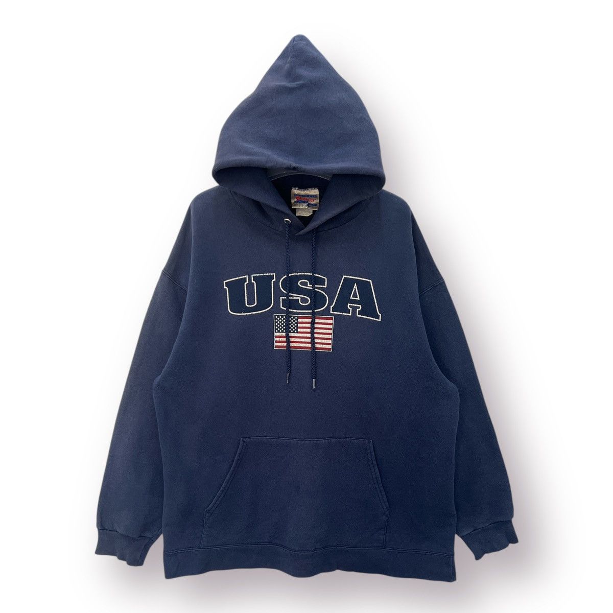 Usa Vintage 90 S Hanes American Flag Hoodie L