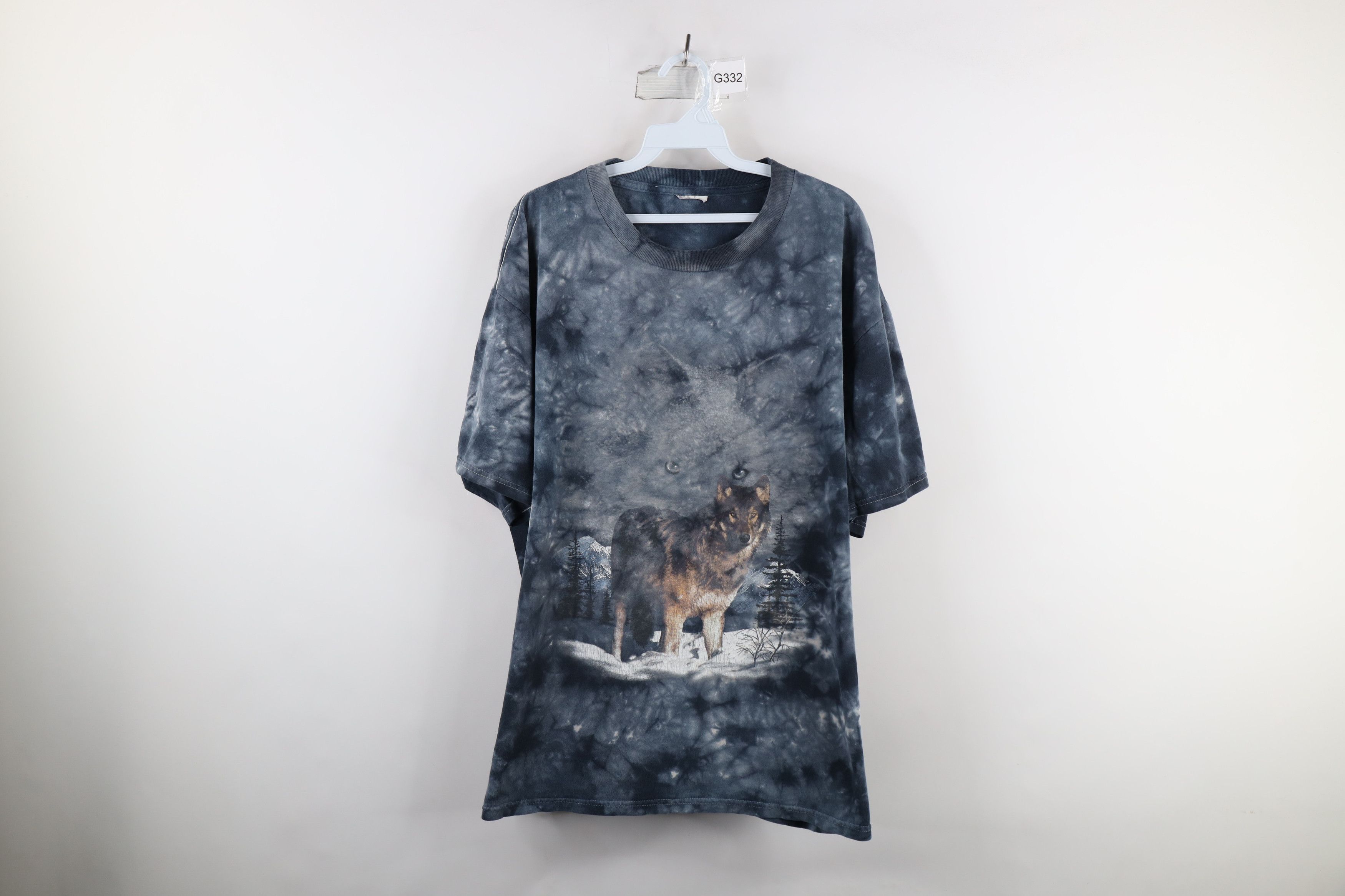 Vintage 90s Streetwear Acid Wash Wolf Mountain T Shirt