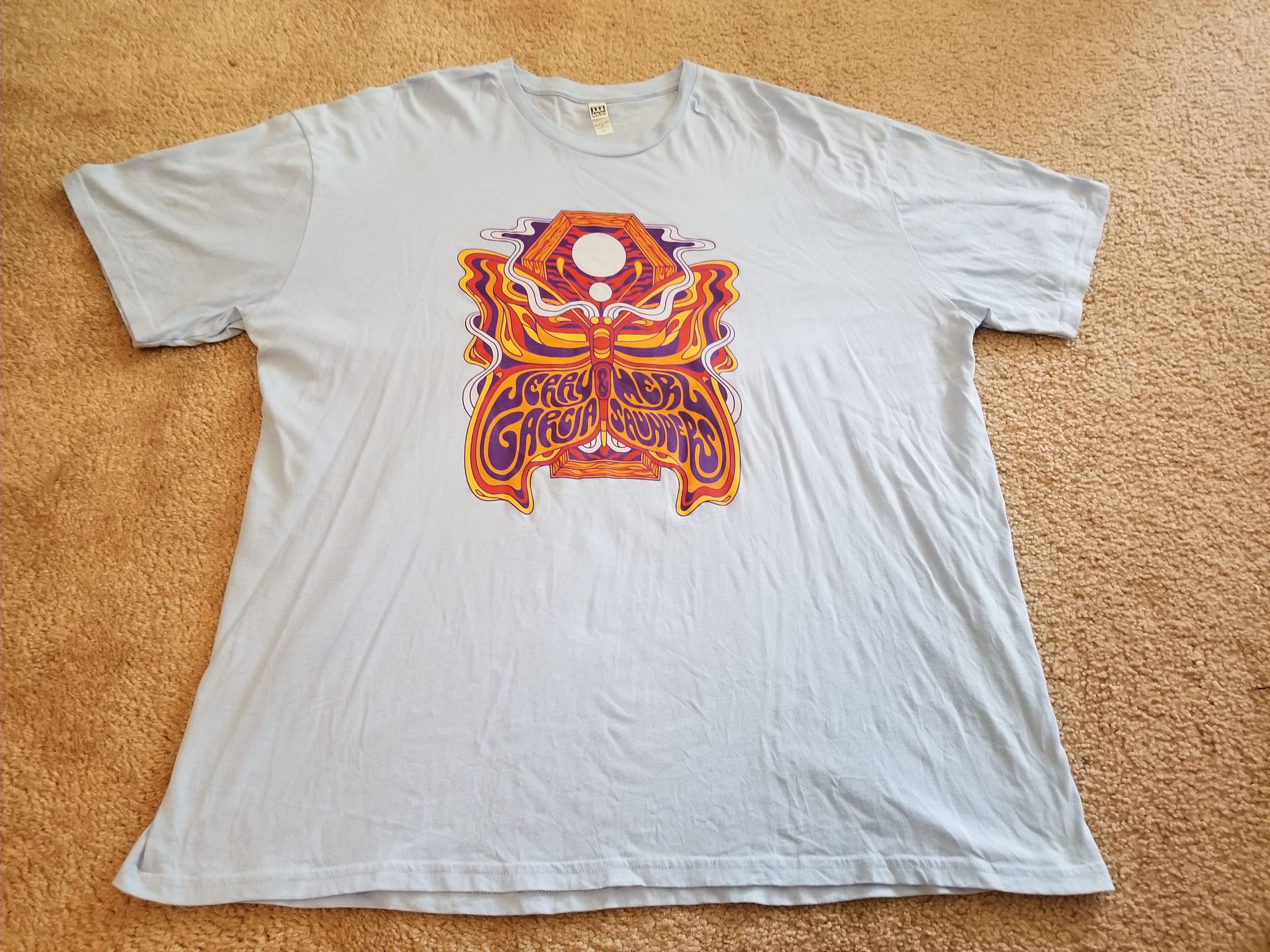 American Apparel Rare Jerry Garcia Merl Saunders Psychadelic Butterfly Tee 3x