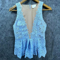 Anthropologie Greylin Peplum Top Womens Small Floral Lace Coquette Fairy