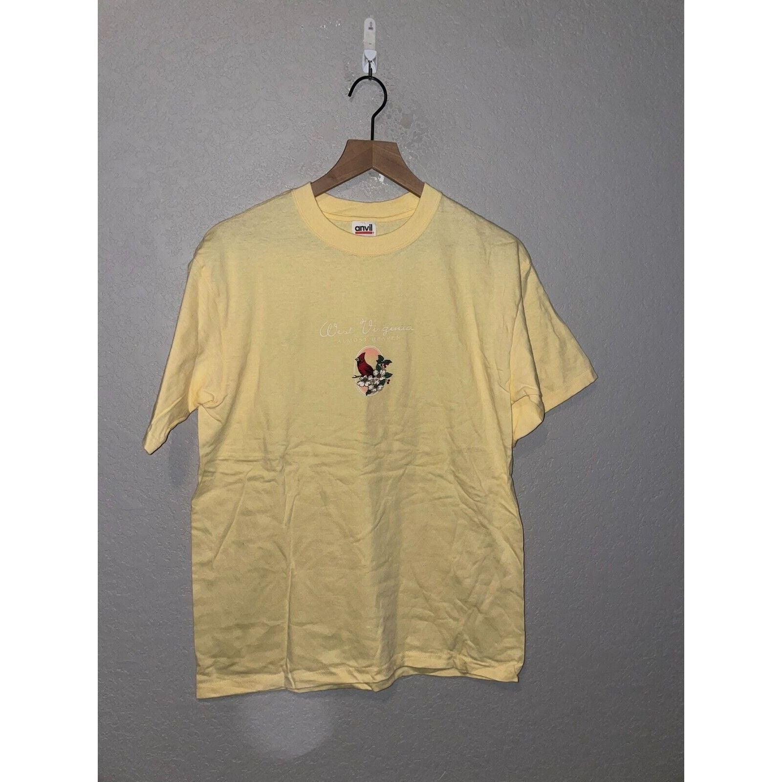 Vintage West Virginia Shirt Tee Cardinal Anvil State 90s M