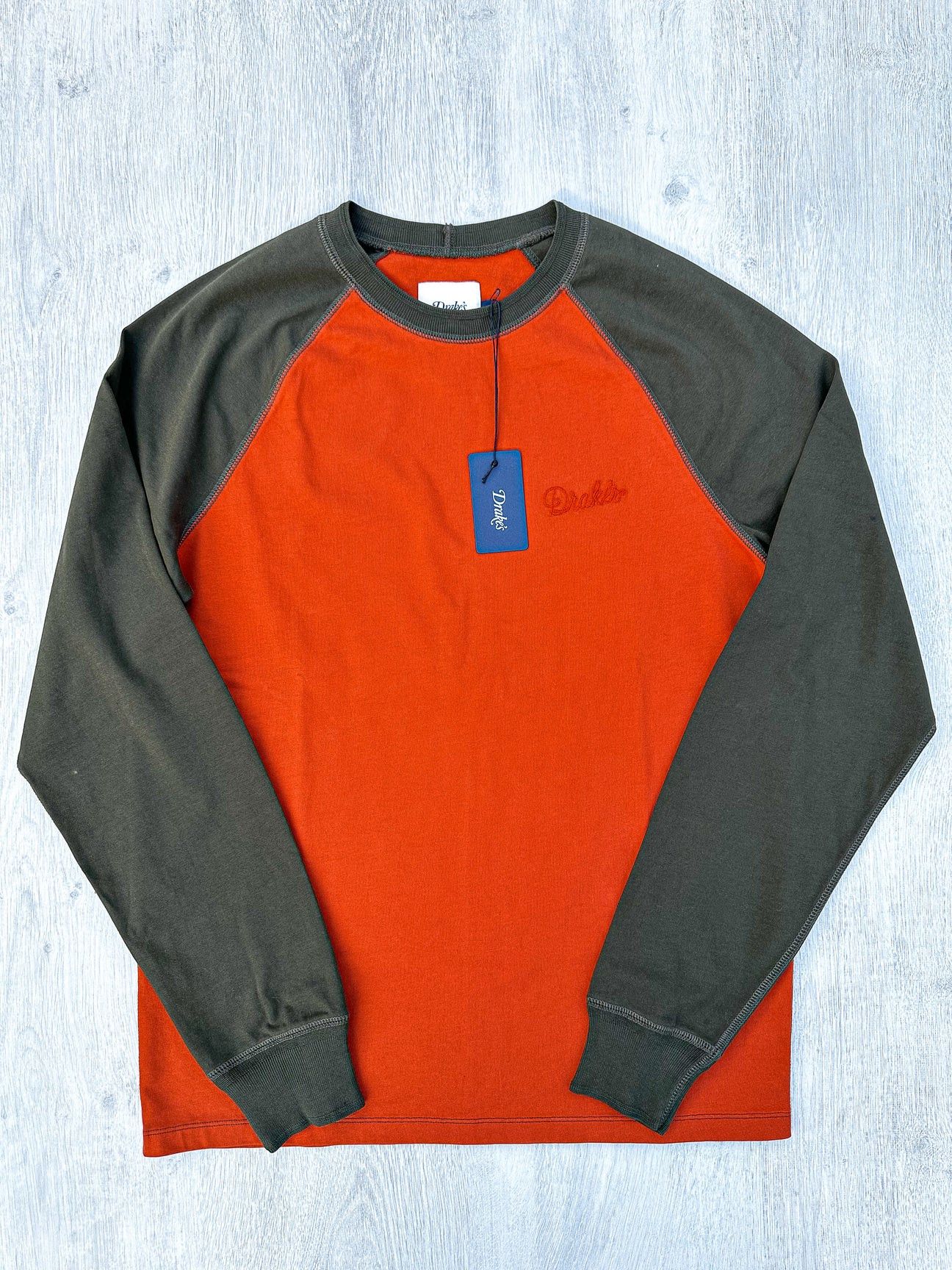S Drake S Rust Green Long Sleeve Hiking Tee
