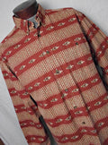 Woolrich Woolen Mills Mens Aztec Pattern Corduroy Shirt Rust Burnt Orange