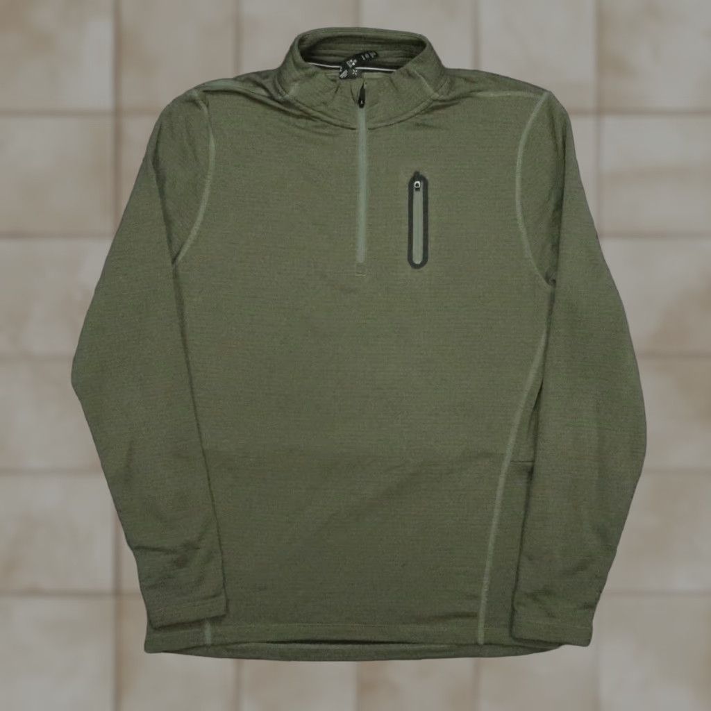 Thousand Ten Thousand Pullover Mens M Green Zip Long Sleeve Training 1 4 Zip Lightweight Casual