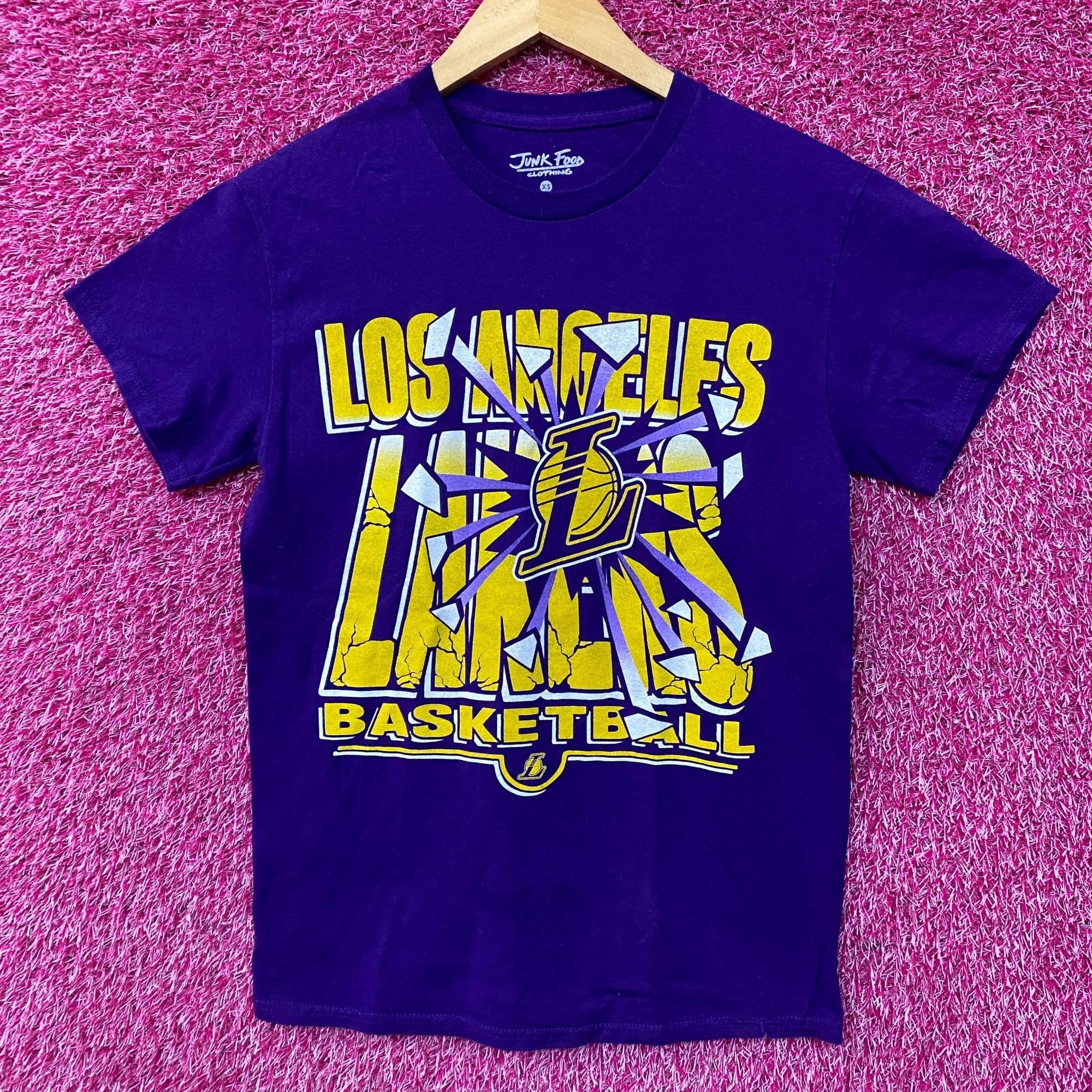 Food Junk Food Los Angeles Lakers Break Through Graphic T Shirt X Hoodie, Sweatshirt | FlexRushtees.com