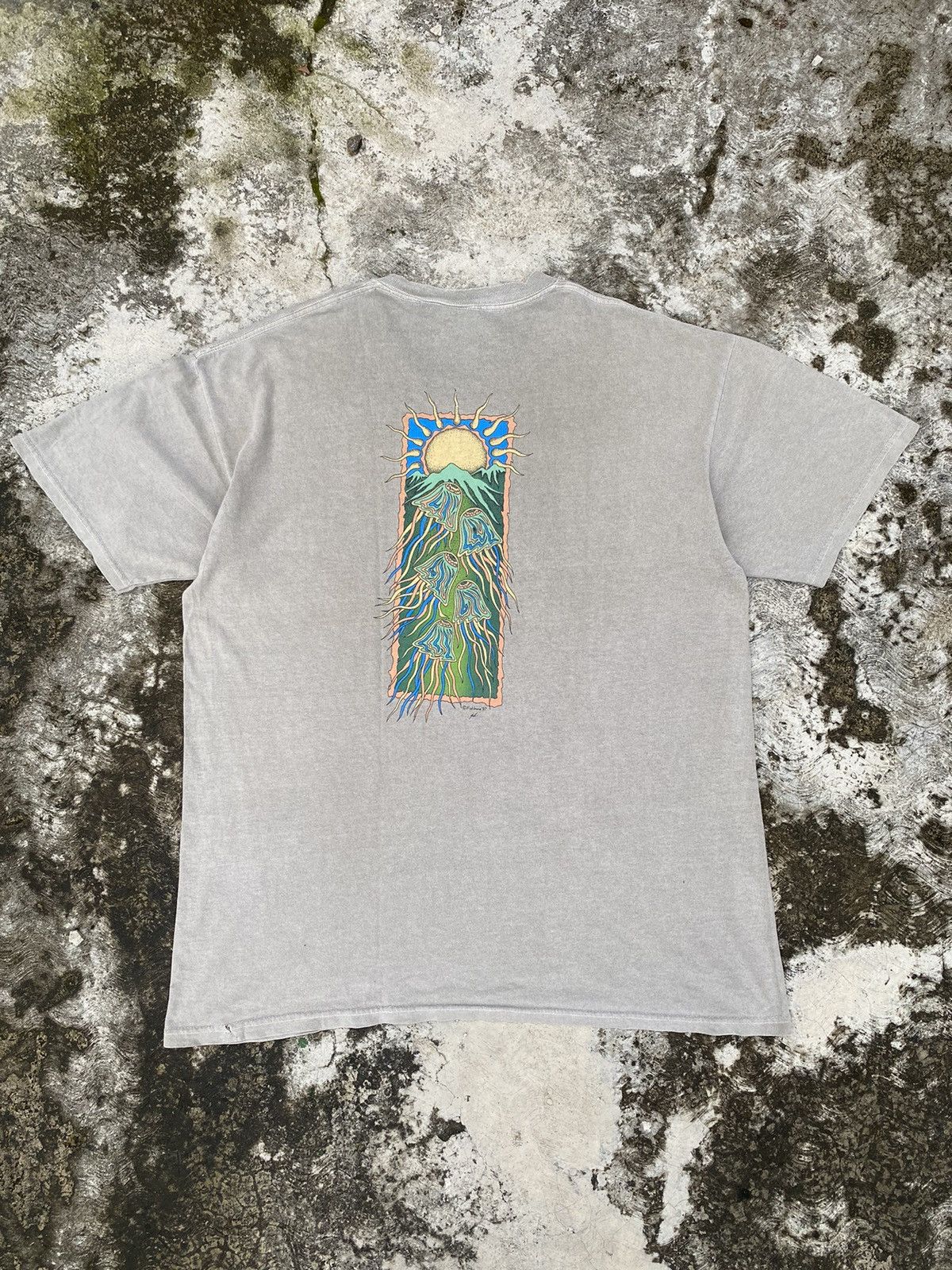 Powell Peralta Vintage Fishbone Jellyfish Psychedelic T Shirt Distressed