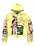 Custo Barcelona 00 S Custo Barcelona Airbrush Graffiti Print Zip Up Hoodie