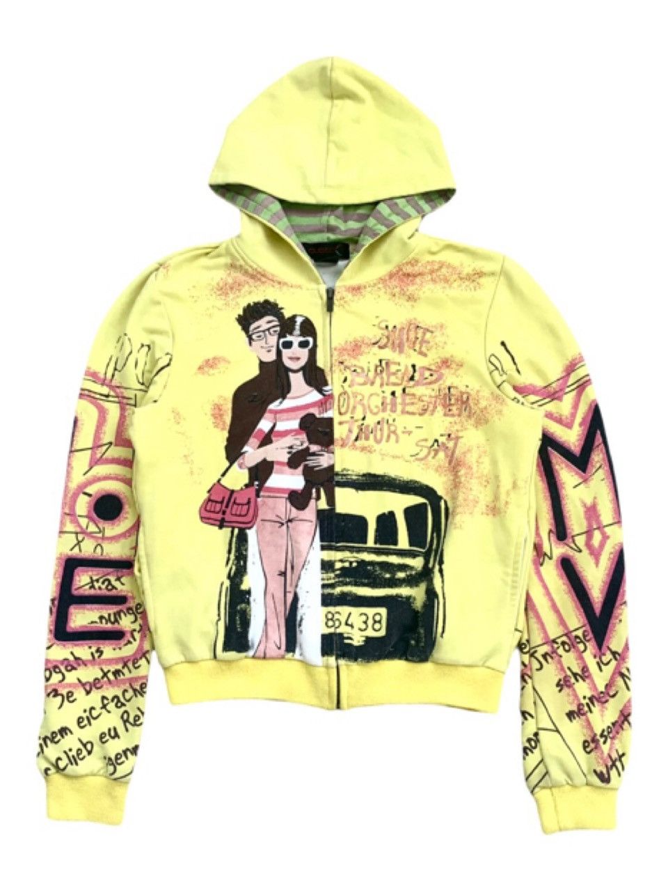 Custo Barcelona 00 S Custo Barcelona Airbrush Graffiti Print Zip Up Hoodie