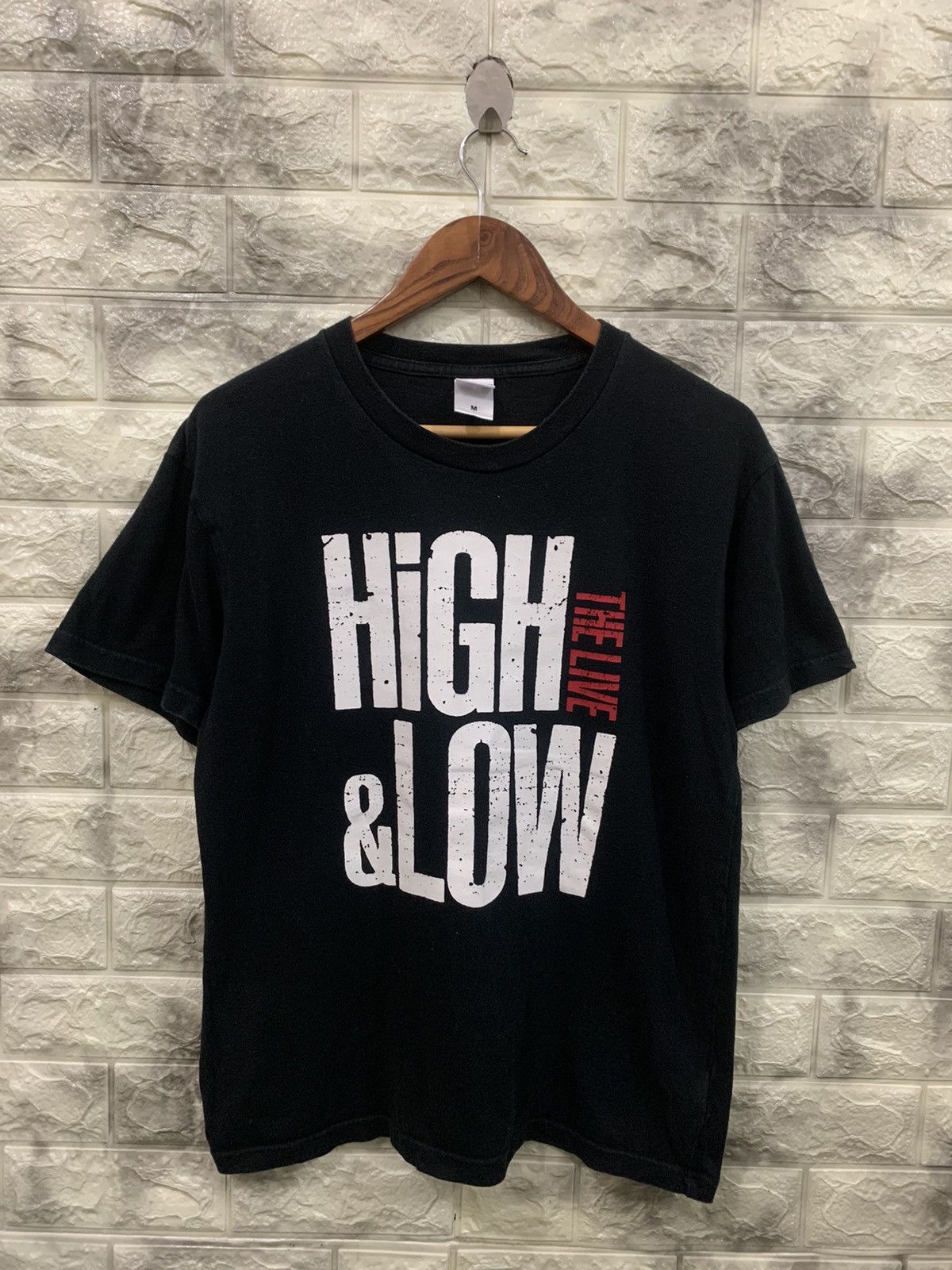 Japanese Brand High Low The Live Black Tee