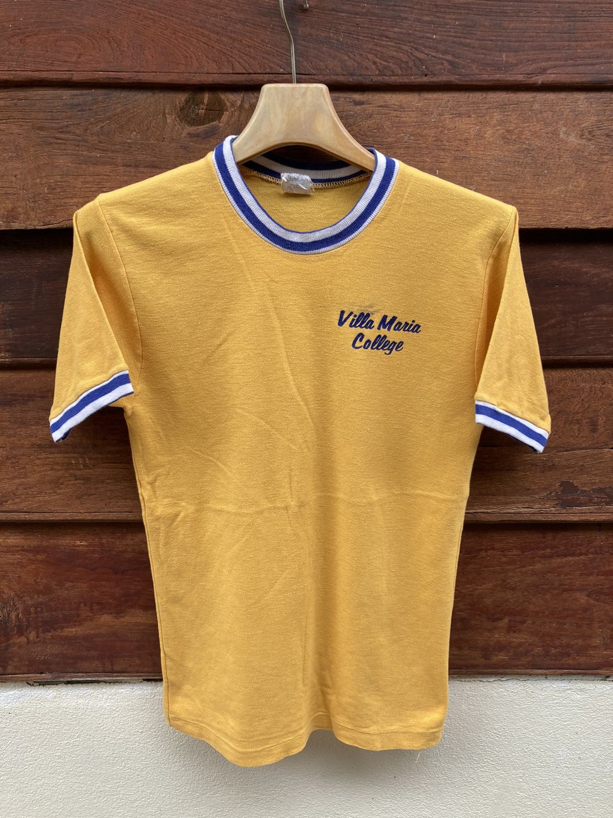 Vintage 60s 70s Velva Sheen Villa Maria College Ringer