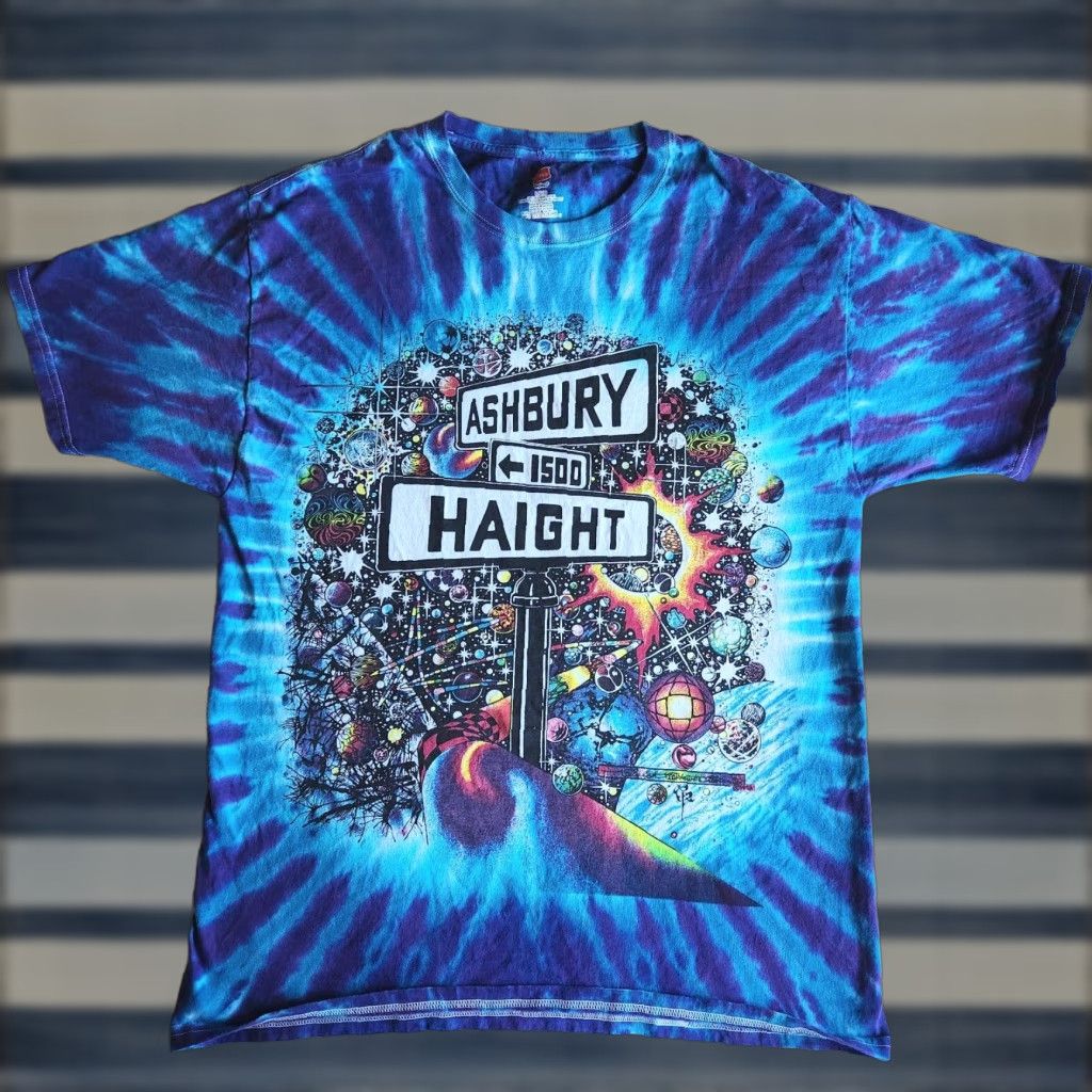 Hanes Vintage Ralph Hawke Manis Tie Dye T Shirt L Men 1992 San Francisco Psychedelic Street Art 90s