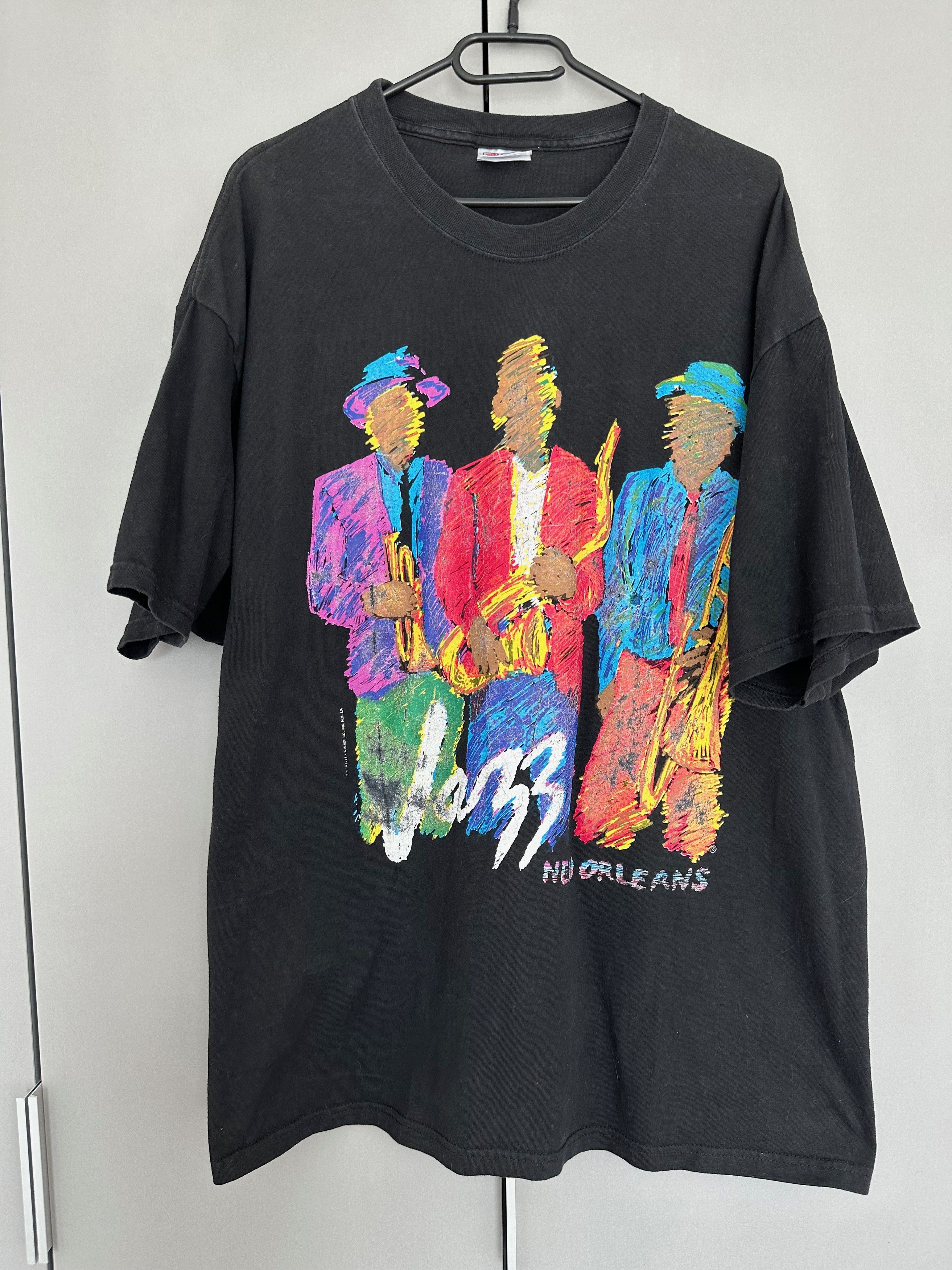 Hanes New Orleans Jazz Beefy T Hanes T Shirt Heavy Cotton Black