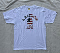Bape White Usa Flag College Tee Hoodie, Sweatshirt | FlexRushtees.com