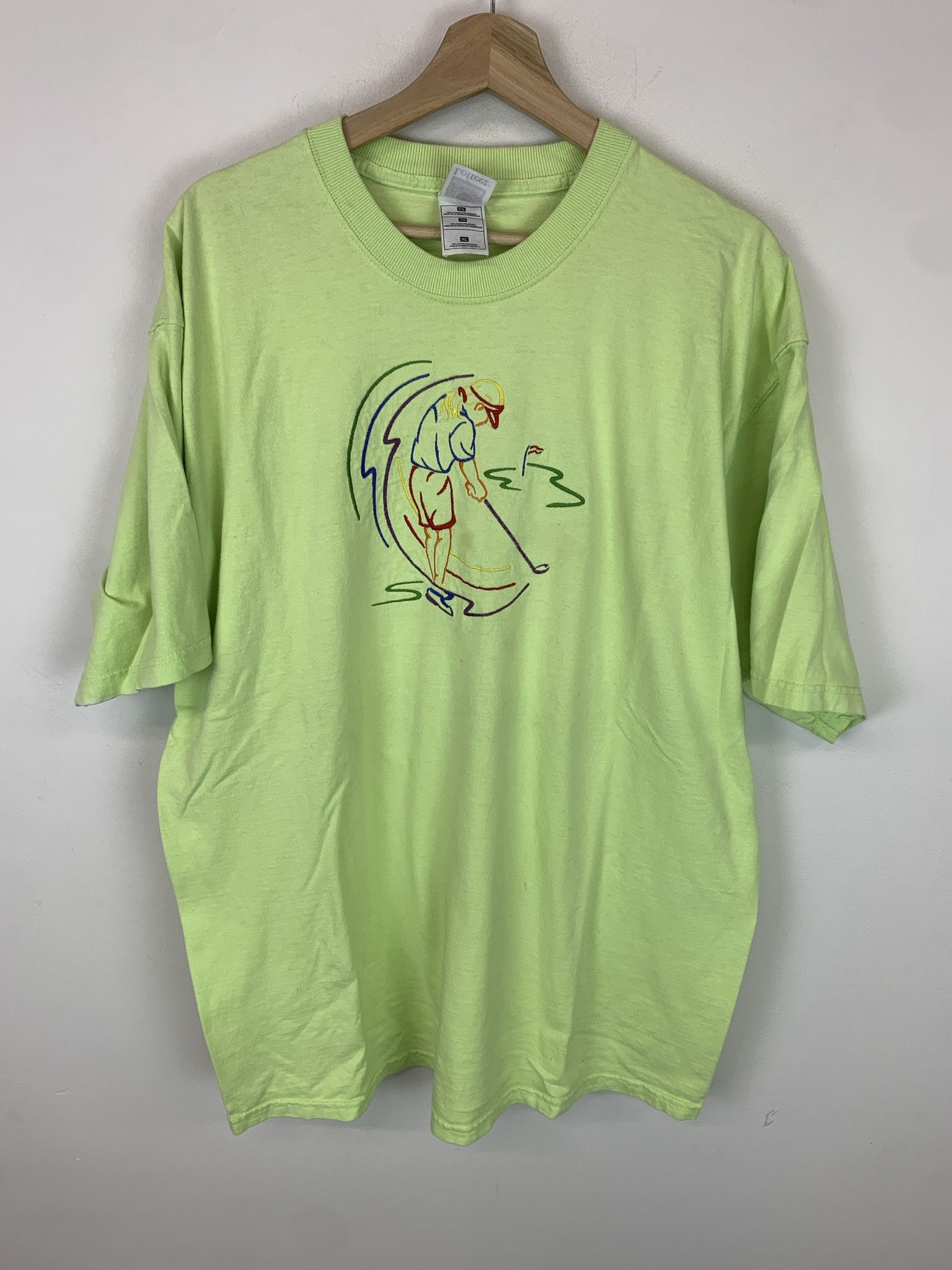 Vintage 2000s Golfer Swing Embroidered Art Tee Size Xl Hoodie, Sweatshirt | FlexRushtees.com