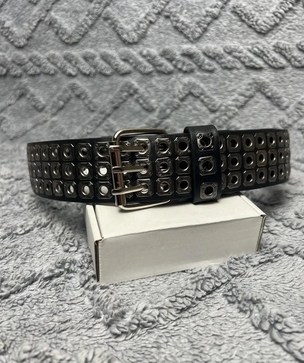Crazy Vintage Y2k Avant Garde Studded Metal Details Belt