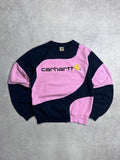 Vintage Carhartt Custom Made Boxy Patchwork Sweatshirt Y2k M