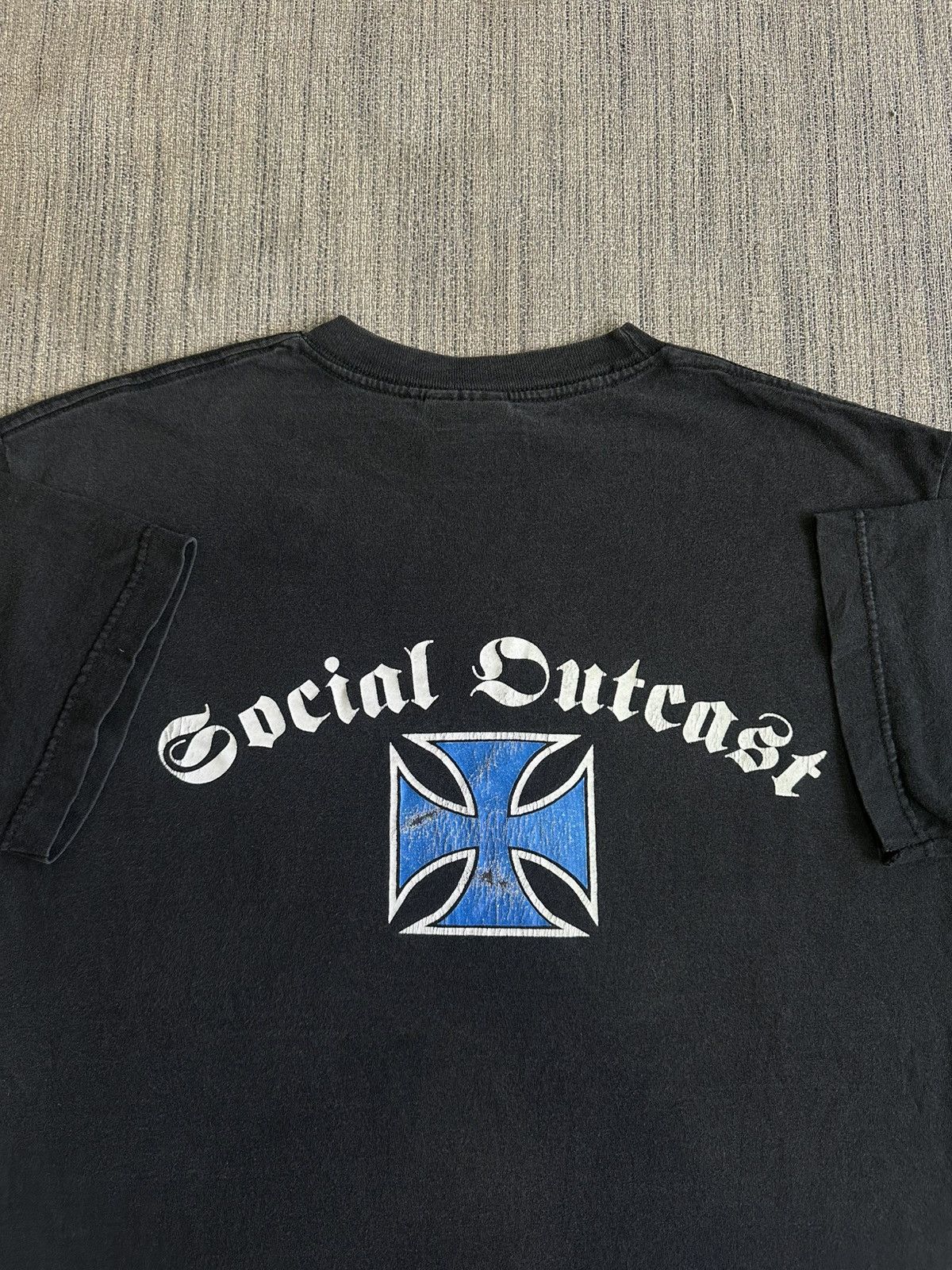 Rap Tees X Vintage Vintage Social Outcast Soc Tshirt Inspired West Coast Choper Hoodie, Sweatshirt | FlexRushtees.com