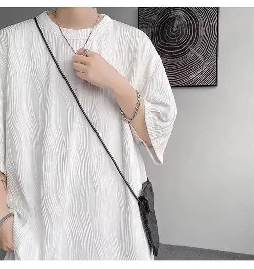 Ema Korean Wave Pleated Relaxed Tee T Shirt Hoodie, Sweatshirt | FlexRushtees.com
