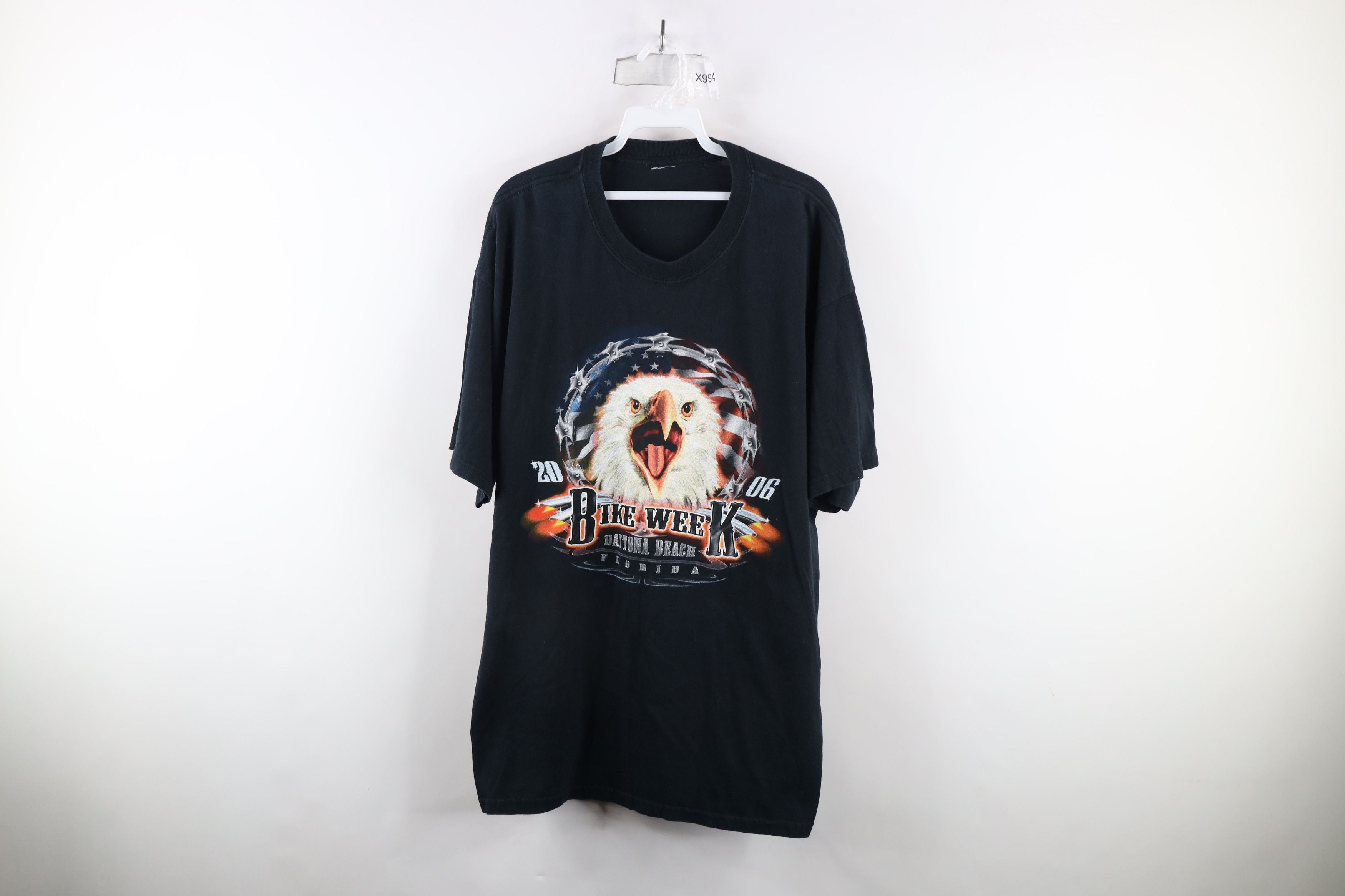 Vintage Y2k 2006 Beach Bike Week Eagle Tribal T Shirt Black