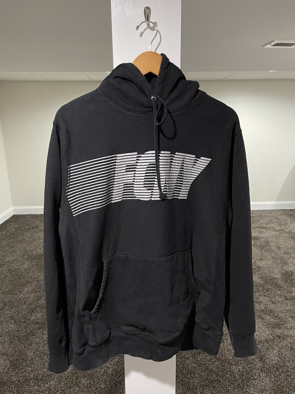 Vintage Flight Club Nyc Reflective Logo Vintage Black Hoodie