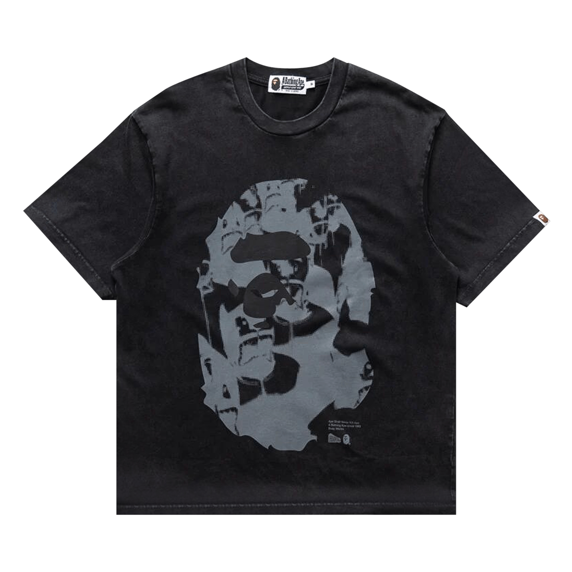 Bape Ape Head Heavy Washed Relaxed Fit Tee Black Hoodie, Sweatshirt | FlexRushtees.com