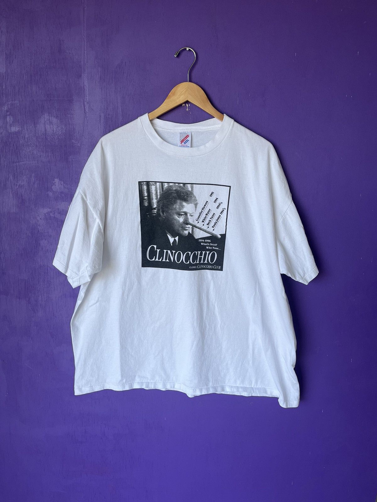 Vintage 90s Clinocchio Funny Presidential T Shirt Hoodie, Sweatshirt | FlexRushtees.com