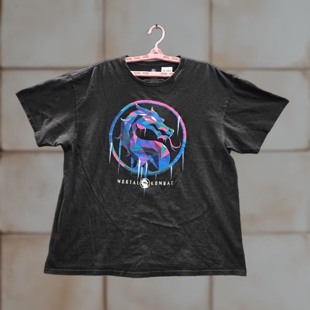 Logo 7 Mortal Kombat Shirt Xl Black Geometric Logo Graphic Crew Neck Short Sleeve Men T Shirt