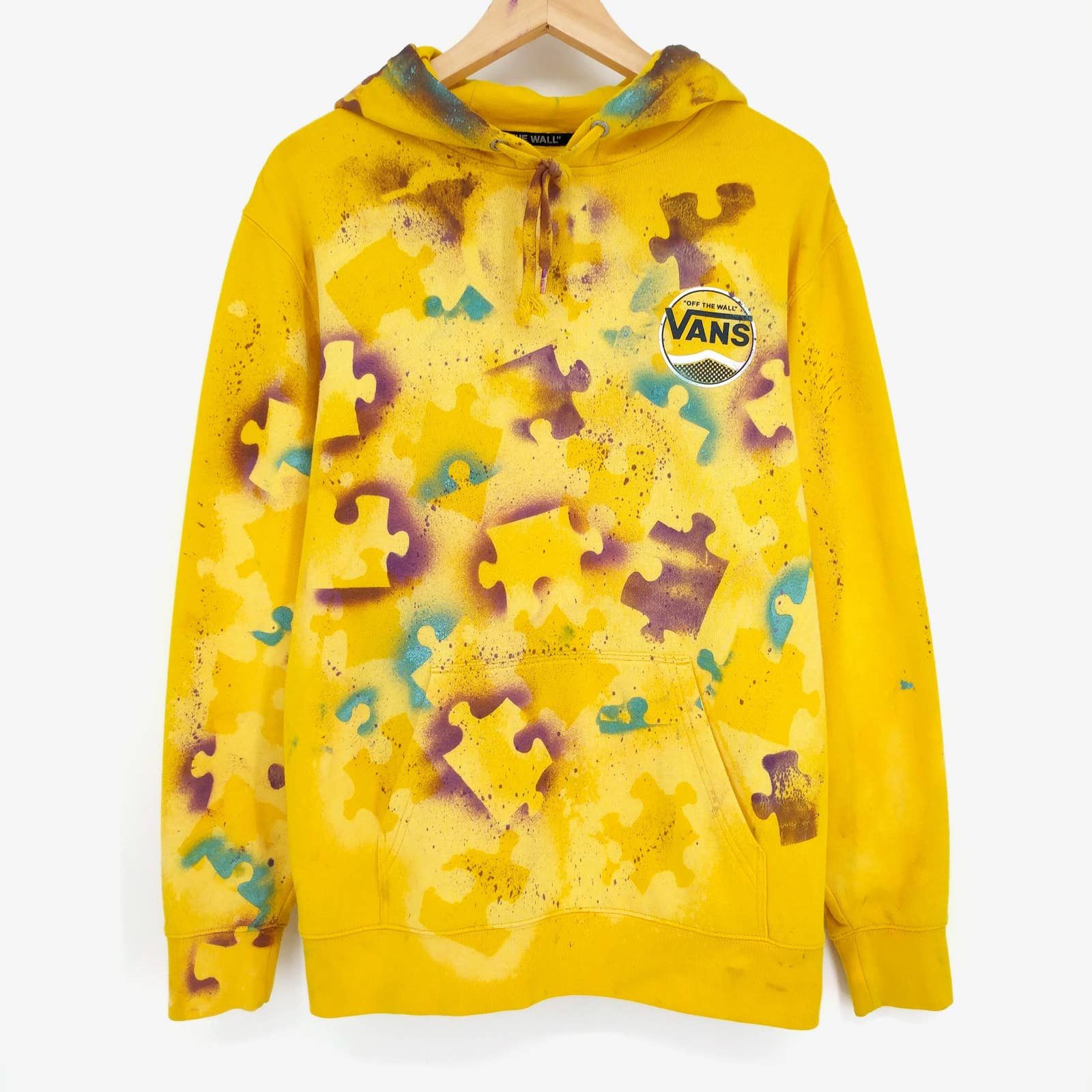 Vans Custom Graffiti Puzzle Hoodie Painter Skate Sweatshirt