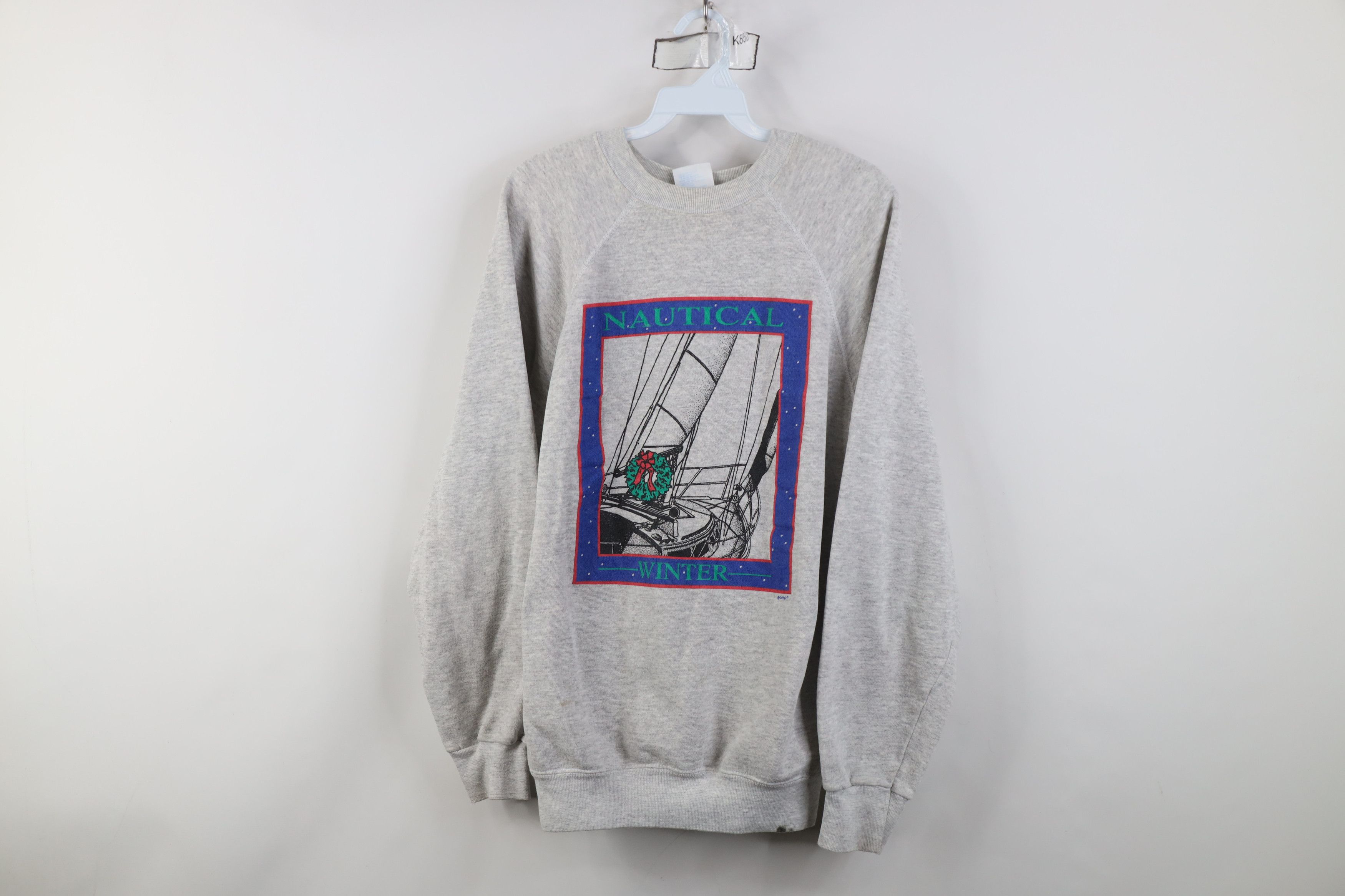 Vintage 90s Nautical Winter Christmas Boat Sweatshirt T-Shirts, Hoodie | FlexRushtees.com