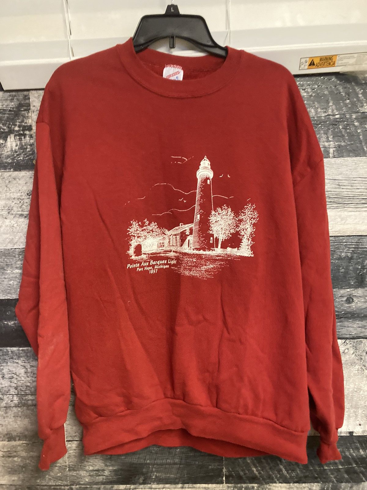Vintage Jerzees Port Aux Barques Light Red Sweater