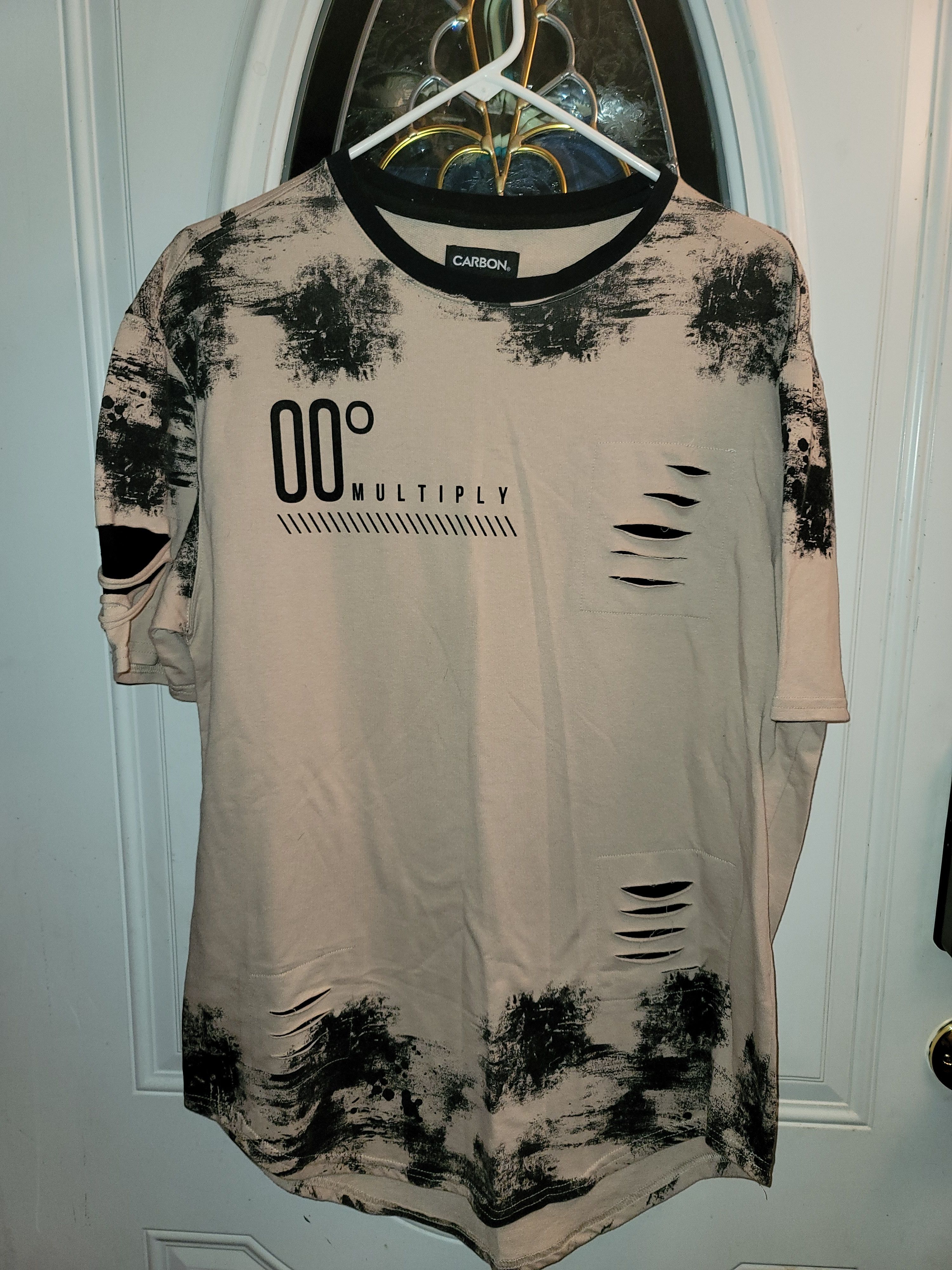 Other Lightly Worn Carbon Hustle Paintsplatter Ripped T Shirt Hoodie, Sweatshirt | FlexRushtees.com