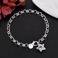 Jewelry 925 Sterling Silver Elegant Shining Crystal Star Bracelets