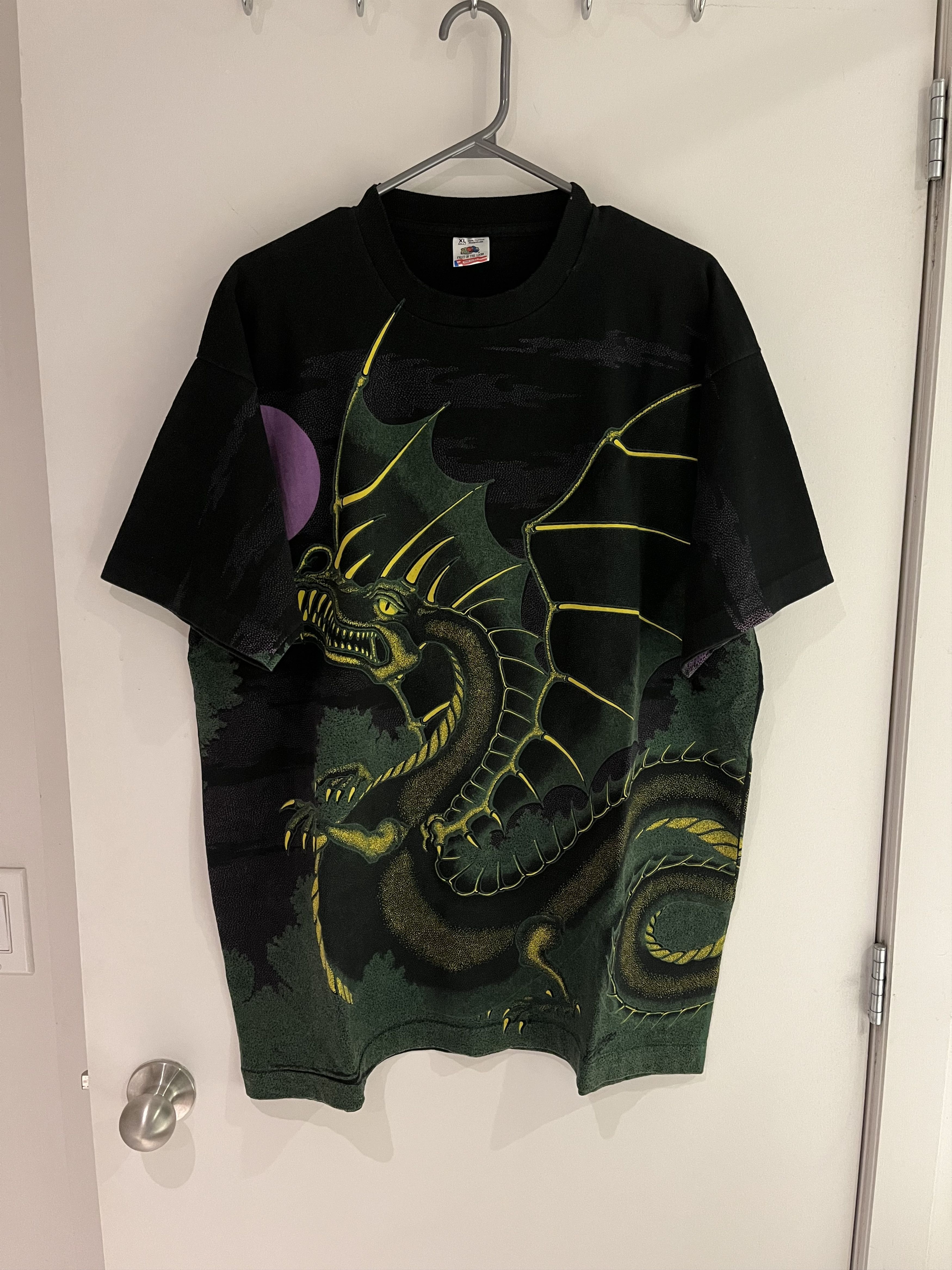 Vintage Fruit Of The Loom Aop Dragon T Shirt