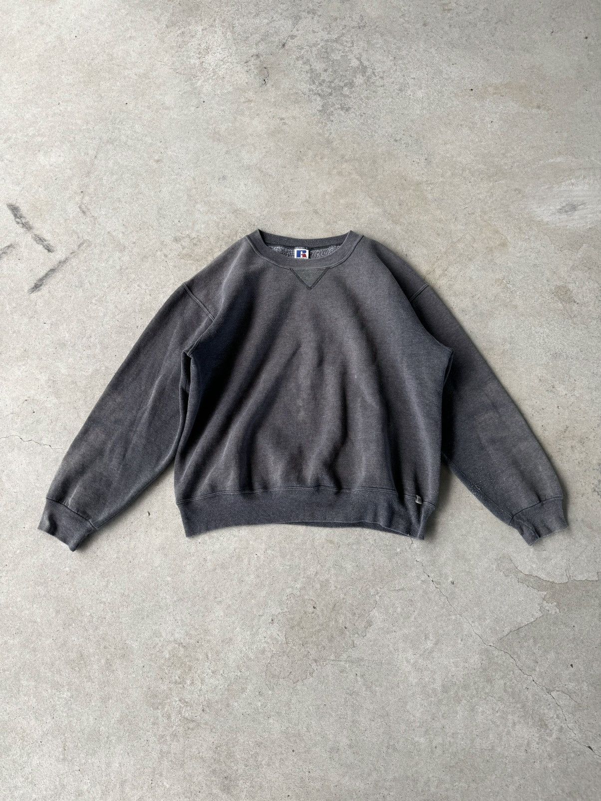 Russell Athletic Faded Grey Vintage Russel Crewneck