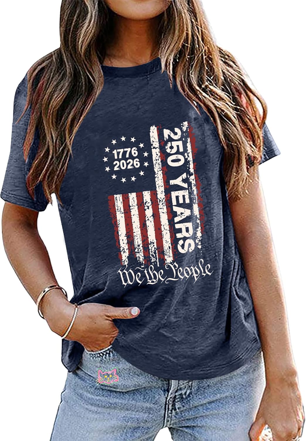 1776-2026 250 Years of Freedom We People USA Flag 250th Anniversary Graphic Short-Sleeve T-Shirt