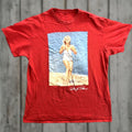 Vintage Marilyn Monroe Shirt Mens L Red Graphic Tee Pinup Beach 90s T Shirt Mens Large Red M