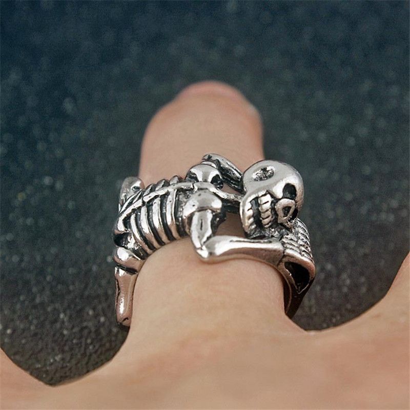 Jewelry Skeleton Halloween Wrap Around Adjustable Vintage Style Ring