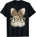 Easter Bunny Face Leopard Bow Women Girl Kids