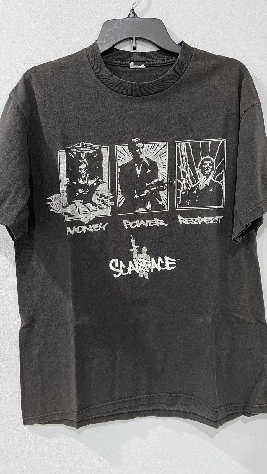 Vintage Scarface Money Power Respect Tshirt Size Large Hoodie, Sweatshirt | FlexRushtees.com