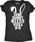 Womens Some Bunny Needs Vodka T Shirt Gift Funny Easter Drinking Tee for Guys