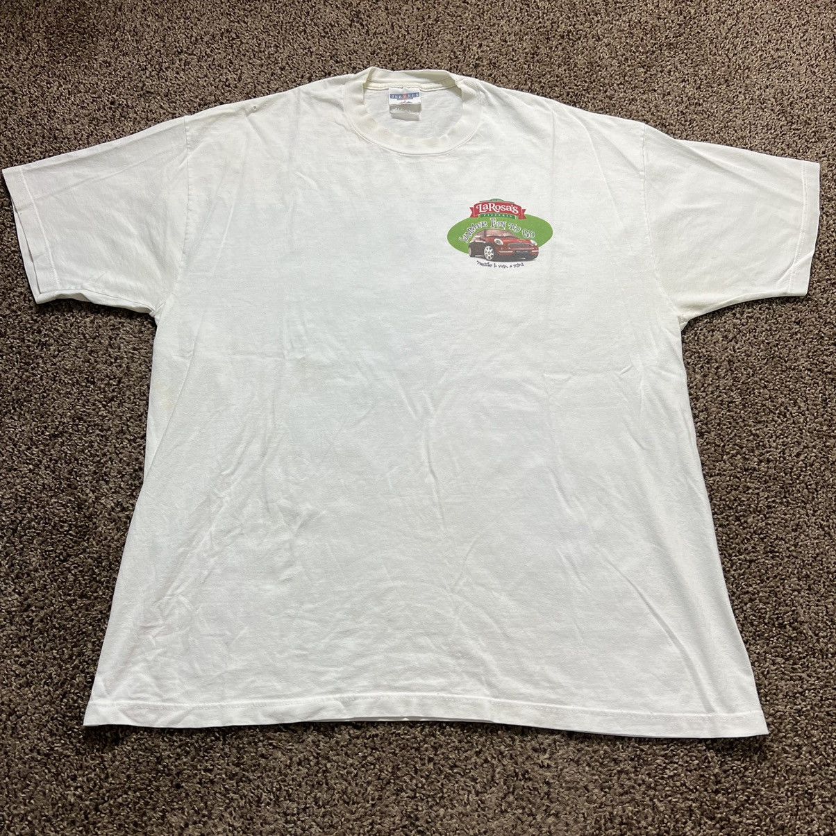 Vintage Larosas Mini Cooper Pizza Tee White Xl Hoodie, Sweatshirt | FlexRushtees.com