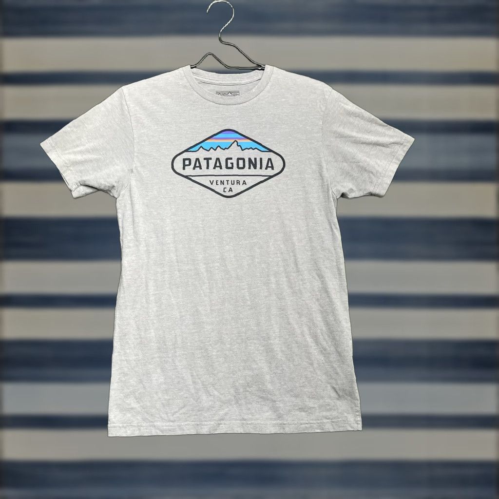 Patagonia Shirt Mens Small Mountain Range Responsibili Tee Grey Hiking Outdoor Hoodie, Sweatshirt | FlexRushtees.com