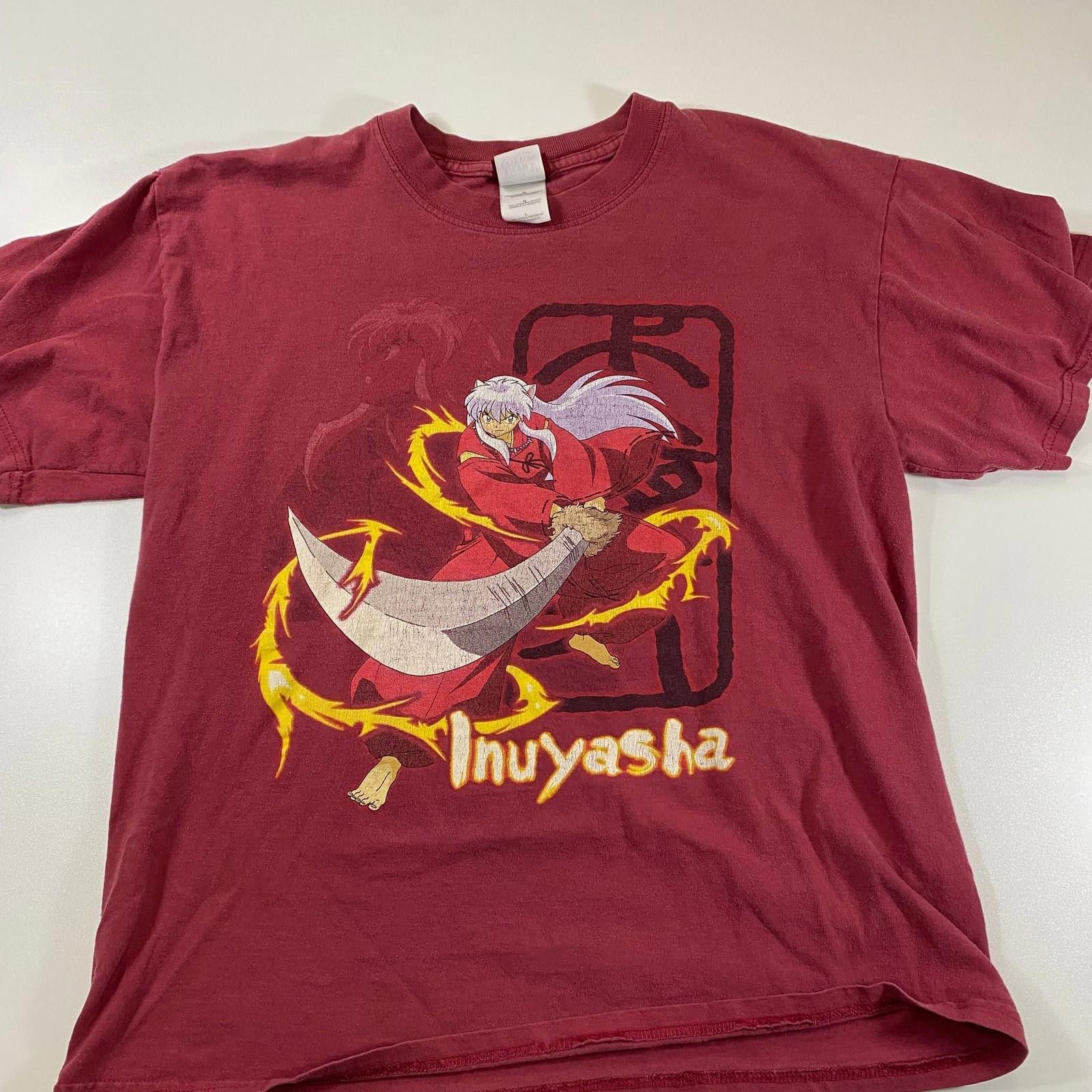 Gildan Vintage Inuyasha T Shirt Red Anime Manga 2003