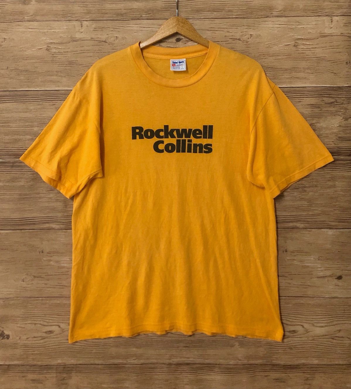Vintage T Shirt Rockwell Collins Aerospace Nasa L Rocket