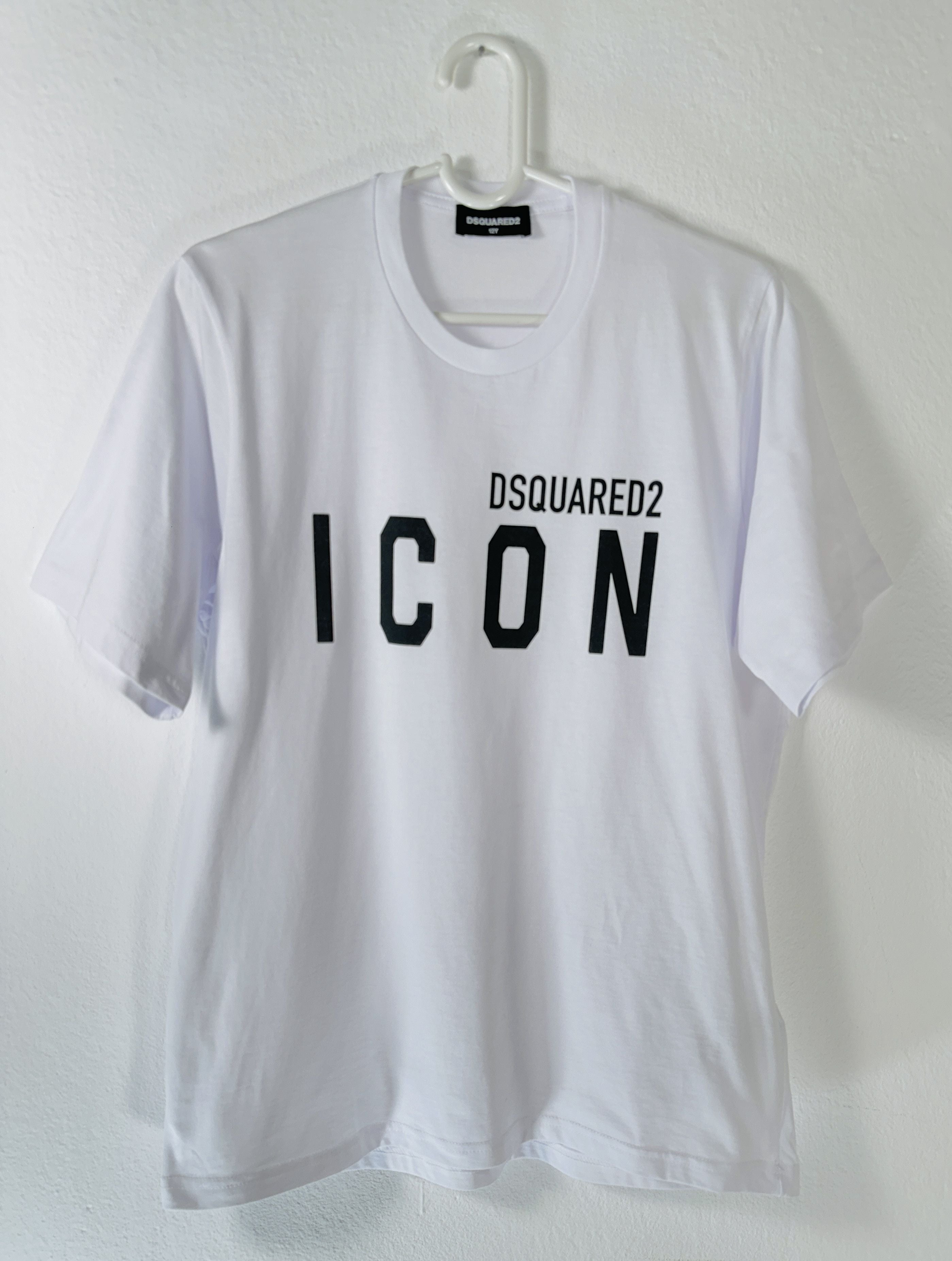 Dsquared2 White Icon Logos T Shirt Hoodie, Sweatshirt | FlexRushtees.com