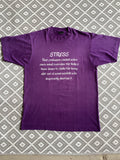 Vintage Vtg 90s Stress Saying Word Funny Single Stitc Screen Star Te
