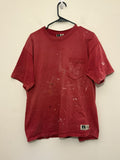 Vintage Thrashed Sun Faded Paint Splatter Red Tee Shirt Distressed Hoodie, Sweatshirt | FlexRushtees.com