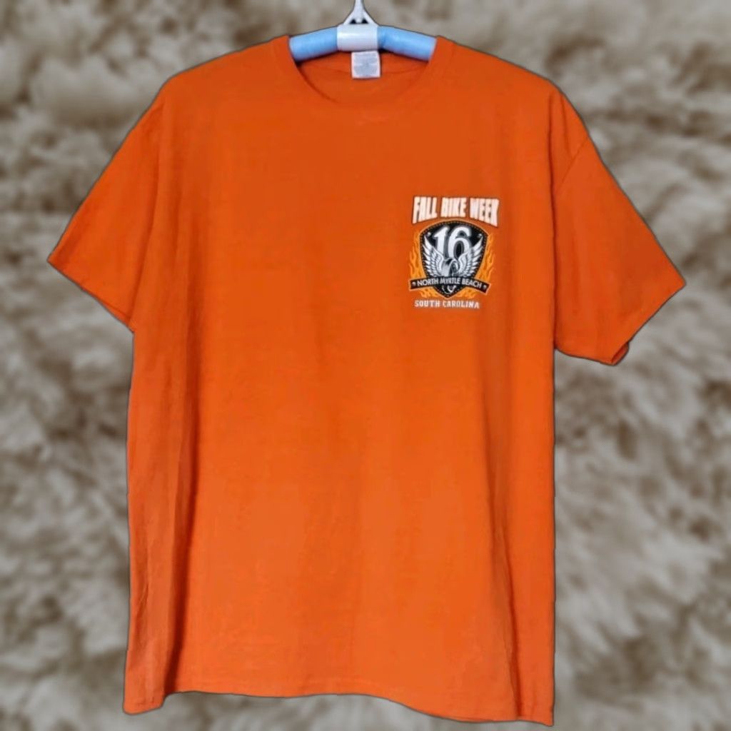 Jerzees Fall Bike Week 2016 North Myrtle Beach South Carolina T Shirt Men S Xl Orange Shirt Men Vs