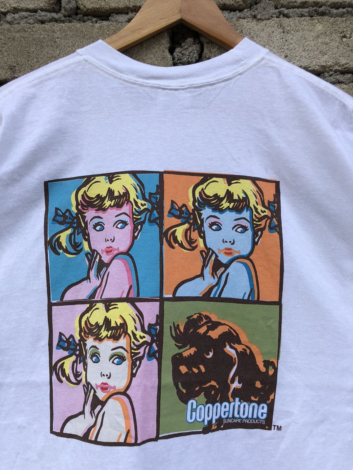 Vintage 90s Coppertone Suncare Products Andy Warhol Art Tee Hoodie, Sweatshirt | FlexRushtees.com